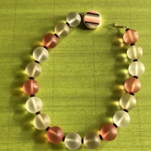 Stylish Costume Neck. 16” Milky Beads. Hook Clasp